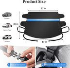 Car Windshield Snow Cover Fit for Most Cars, Sedans, SUVs- 57"x 45" | Windshield Snow Cover with Mirror Covers, Upgraded Windproof Elastic Buckles, Anti-Theft, Frostproof & Snowproof