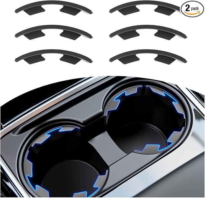 Car Cup Holder Insert 6 Pack, Curved Leaf Cup Holder Expander Anti Slip Pad, Silicone Car Cup Holder for Reducing Vibration and Noise, Fits Round Cup Holders for Most Cars Trucks SUVs