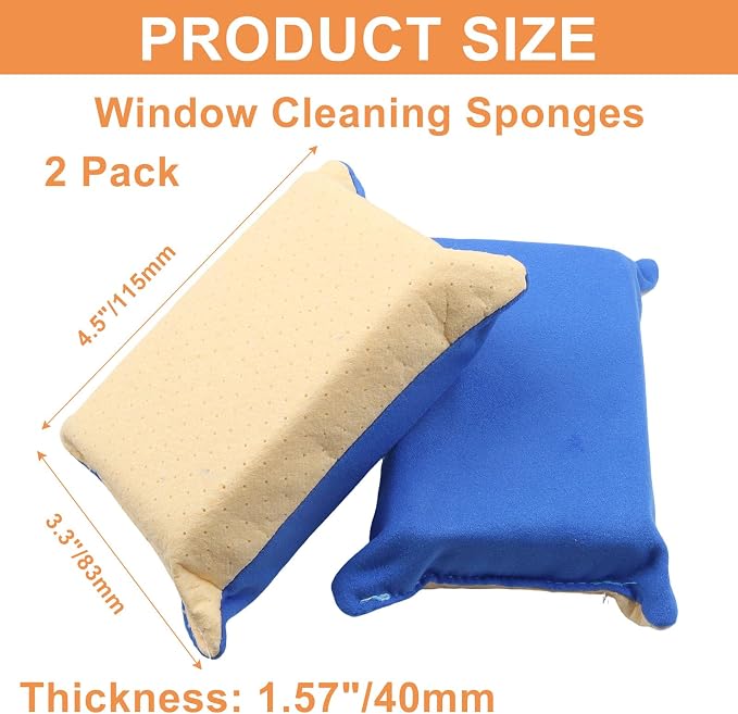 2pcs Windshield Defogger Sponge - Quick Anti-Fog & Non-Scratch Cleaning Tools for Car Windows & Mirrors, Blue
