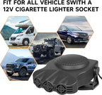 12V 200W Portable Car Heater & Defroster, Fast Heating Car Heaters for Vehicle, 12V Car Heater that Plugs with 360° Rotatable Base Cigarette Lighter Heater