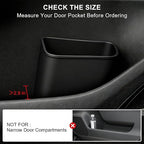 2 Pack Mini Car Trash Can, Car Door Trash Can for Wide Door Pockets, Open-Top Trash Bin, Waterproof TPE Organizer, Black