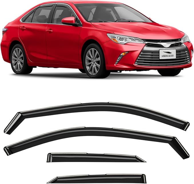 Voron Glass in-Channel Extra Durable Rain Guards for Toyota Camry 2015-2017, Window Deflectors, Vent Window Visors, 4 Pieces - 200723