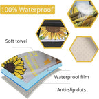 Waterproof Car Seat Cover for Front Seats, Protector for Cars SUVs Trucks, Sweat Towel Seat Covers Bucket for Gym,Workout,Beach,Hiking,Running Swimming (Sun Flower, 1PC)