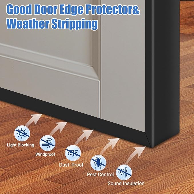 Rubber Edge Trim, Self-Adhesive U Shaped Edge Protector for Plywood, Cabinet, 1-5/8" Wood Edge Banding, Flexible Furniture Repair, EPDM Material, Fit 1-5/8"(41mm), Length 10Ft, Black