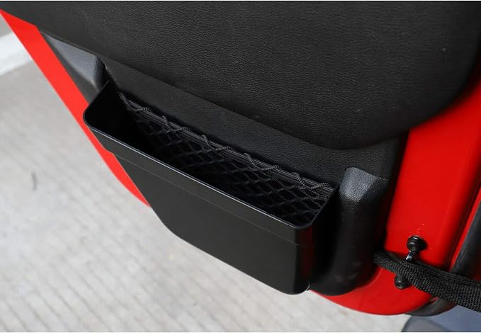 Rear Door Net Pocket Storage Box for Jeep Wrangler 4-Door 2011-2017 | JKU Extra Interior Storage, ABS Plastic, Clip On Installation, Space Saving Organizer, Secure Fit Design 2pcs