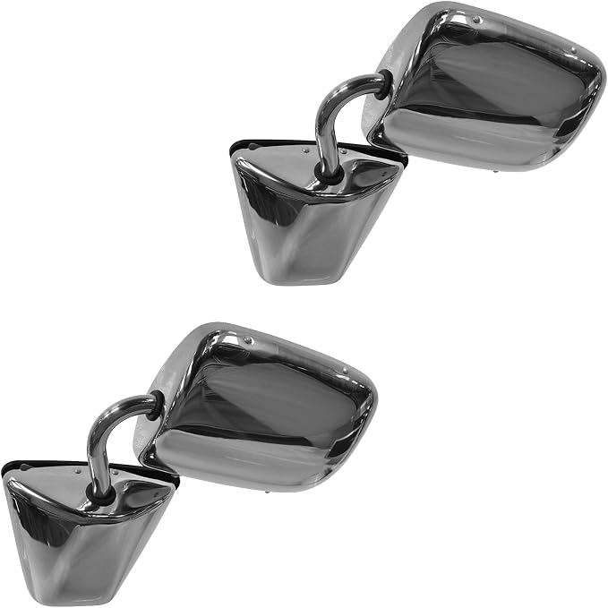 Driver and Passenger Side Mirror Assembly Set Manual Smooth Compatible with 75-95 Chevrolet G10 75-95 G20 75-96 G30 79-95 GMC G1500 79-95 G2500 79-96 G3500