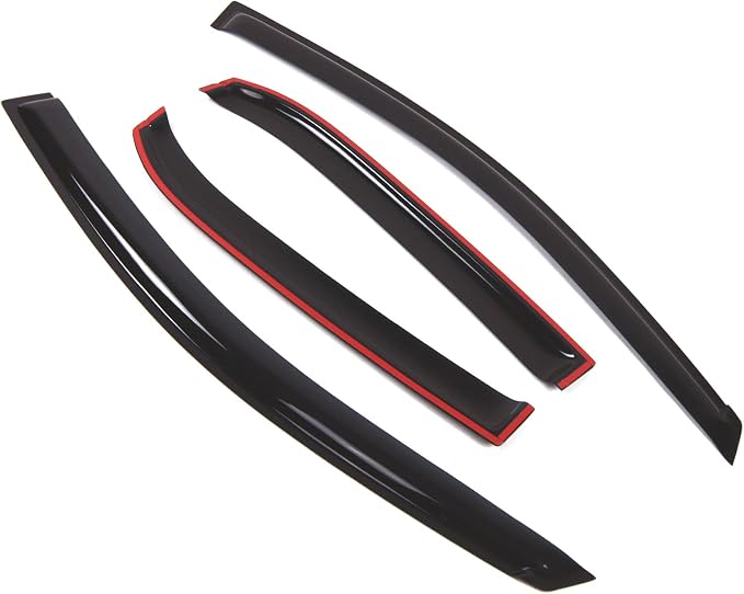 WD2-422RM Dark Smoke 4 Pcs Set Window Visor (Outside Mount) Deflector Rain Guard Compatible with 2009-2013 Toyota Corolla Sedan