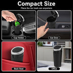 Car Trash Can Bin with Lid - 2 Packs Mini Car Garbage Can Cup Holder-Silver Small Leakproof Vehicle Trash Garbage Can Bin-Automotive Car Organizers and Storage for Back Seat SUV Truck Accessories