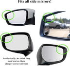 "Rhombus 4000" Car Blind Spot Mirror by Safe View Company - Change Lanes w Confidence, Frameless HD Convex Glass, Seamlessly Contours to Rear View Side Mirrors, Peel & Stick (2Pack)