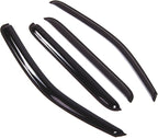 WD2-340B Dark Smoke 4 Pcs Set Window Visor (Outside Mount) Deflector Rain Guard Compatible with 2017-2018 Nissan Frontier Crew Cab