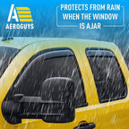 Extra Durable Window Deflectors In-Channel Visors Rain Guards Fit for Chevrolet (Chevy) Silverado 1500 2007-2013 Extended Cab, Sun Visors, Wind Vent for Shades, Exterior Car Accessories - 4pcs. AG0013