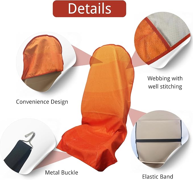 Waterproof Car Seat Cover for Front Seats, Protector for Cars SUVs Trucks, Sweat Towel Seat Covers Bucket for Gym,Workout,Beach,Hiking,Running and Swimming(Orange, 2PCS)