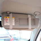 Car Sun Visor Organizer, Multi-Pocket Visor Organizer Storage Pouch for Cars, SUVs & Trucks with Double Zippers, Elastic Bands & Glasses Clip- Organizes Essentials Keep Tidy (Beige Light Yellow)