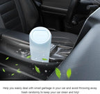 Car Trash Can with Lid, Mini Car Garbage Bin Leakproof Cup Holder Trash Can, Multipurpose Organizer Door Pocket Trash Cup Fits Auto Home Office, Universal Garbage Can (Light Blue)