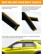 in-Channel Window Rain Guards Fit for Honda CR-V CRV 2023-2026 C-RV Extra Durable Rain Guard Window Deflectors Vent Visors Vent Shades Exterior Car Accessories- 4 pcs