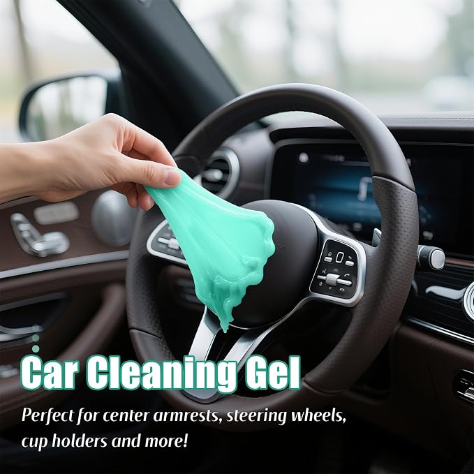 Car Cleaning Gel (Green,Magnolia) Cleaning Putty Universal Dust Cleaning Car Interior Cleaner Keyboard Dust Remover Car Slime Gifts for Women Girl Men（1 Pack）