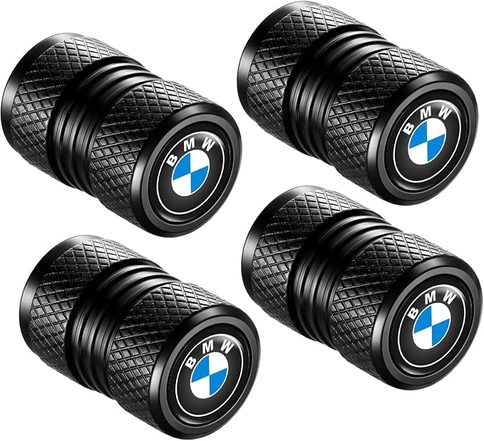 Tire Valve Stem Caps, Compatible with BMW Series Stem Cap Universal Car Air Cover Car Accessories for Cars, SUV, Truck, Motorcycles 4pcs （Black）