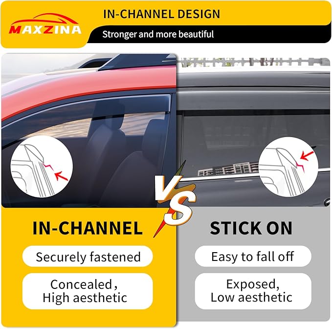 Visor Rain Guards Compatible with 2026 2027 Honda Passport (Not for 2025) Front & Rear in-Channel Window Visors Wind Deflectors Weather Shield for 2026 Passport 4PCS Accessories
