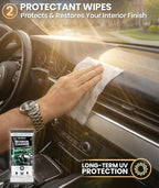 Car Wipes Interior Cleaning Kit -3-in-1 Car Cleaning Wipes Car Interior Wipes | Interior Car Wipes, Car Cleaning Kit Interior & Exterior - Protectant, Glass and Cleaning All Surfaces (90 Wipes)
