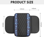 Stacool Upgraded Car Center Console Cover with Rhinestones,Microfiber Leather Car Armrest Cover Cushion with 2 Storage Bags,Universal Cars Armrest Storage Box as Cars Interior Accessories