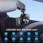 M01 Dual Dash Cam Front and Rear with Free 64GB Card, 3" Screen Dual Dashboard Camera for Car, Built-in ADAS G-Sensor, 24H Parking Mode Car Camera (M01 Pro)