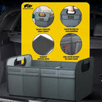 Car Trunk Organizer - 75L Collapsible Trunk Organizer with Reinforced Handles for Groceries, Trunk Storage Organizers for SUV Auto Truck Van with Non Slip Bottom (Gray)