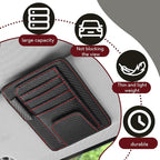 Car Sun Visor Organizer, Multifunctional Auto Visor Document Holder with Sunglasses Clip, Universal Car Interior Accessories Organizer for Drving License, Card, Pen (Carbon Fiber Black&Red)