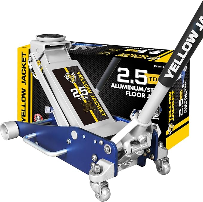 Floor Jack 2.5 Ton Hydraulic Low Profile Aluminum and Steel Racing Car Jack with Fast Lifting Dual Pump, 5500 lbs Capacity