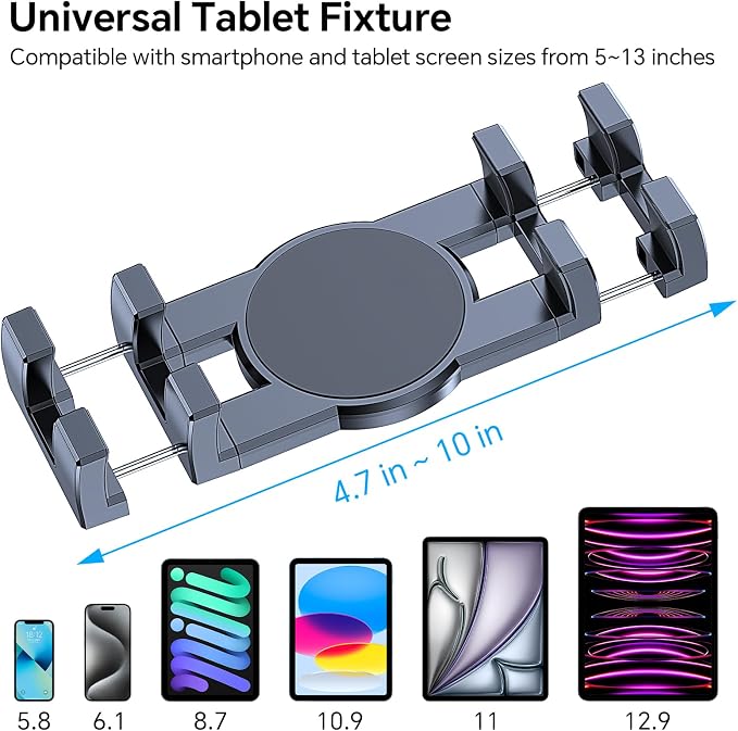 Tablet Holder for Car iPad Holder for Car【Windshield+Dash】Suction Cup ipad Mount for Truck Stand【360° 】Tablet Car Mount soporte de telefono para carro for All 4.7"-12.9" Apple iPad Samsung Galaxy Tab