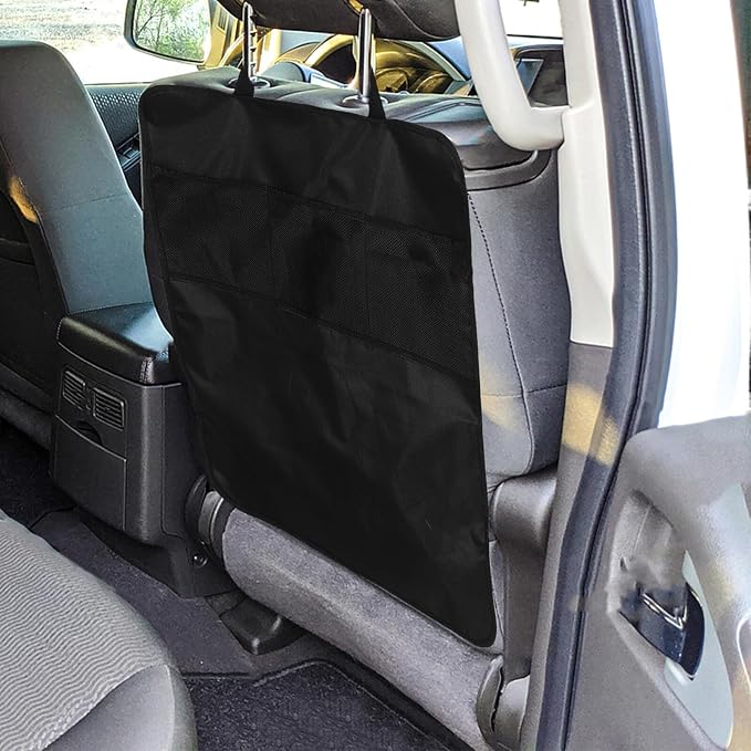 Car Seat Back Protector Anti-kick Mat with Hanging Storage Organizer for Vehicle Backseat, Sturdy Seat Kick Pad Suitable for Cars and Suvs