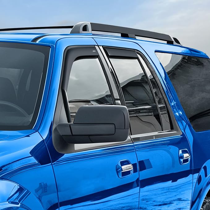 Goodyear Shatterproof in-Channel Window Deflectors for Ford Expedition 2007-2017, Rain Guards, Window Visors for Cars, Vent Deflector, Car Accessories, 4 pcs - GY008141