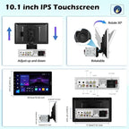 10.1 inch Single Din Touchscreen Radio 10 inch Car Stereo with Wireless Carplay Support AM FM Radio/YouTube Video/Bluetooth/Car Play/Android Auto + Backup Camera + Mic