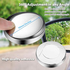 4 Pcs Blind Spot Mirrors 360 Degree 2 Inch Car Rear View Adjustable Wide View Angle Silver Round Glass Convex Mirrors Adjustable with Frame for Car SUV Truck Accessories