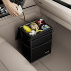 K KNODEL 2 Gallon Black Leak-Proof Waterproof Car Trash Can with Lid