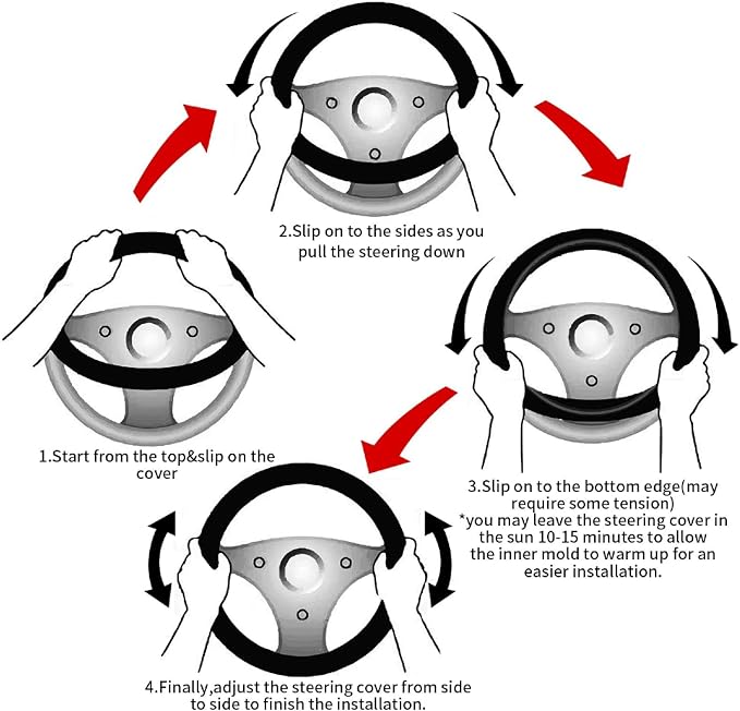 Cute Cat Steering Wheel Cover for Women, Universal Auto Steering Wheel 14-15 Inch Car Interior Accessories with 2PCS Car Coasters, Suitable for Men and Women