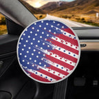 American Flag Car Steering Wheel Cover Non Slip Steering Wheel Sunshade Heat-Resist Aluminum Foil Steering Wheel Cover for Car SUV Truck Van Sedan