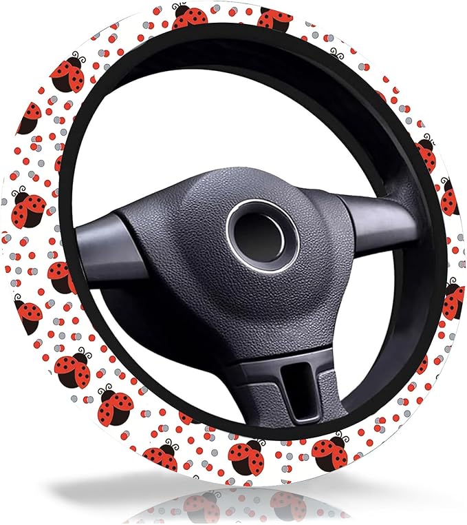 Black Cat Steering Wheel Cover 15 Inch Universal Neoprene Steering Cover | Cat Car Accessories Decor Non-Slip Fit Auto SUV Truck, Cats Mom Gifts for Women Men Birthdays Festivals