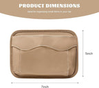 Car Seat Side Pocket Organizer, Multifunctional Auto Console Door Window Side Pocket Seats Storage Pouch, Leather Seat Gap Filler Organizer Pen Phone Holder for Most Vehicles (Beige)