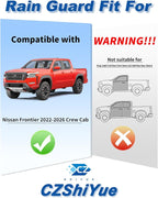 in-Channel Window Rain Guards Fit for Nissan Frontier Crew Cab 2022-2025 2026 Rain Guard Truck Extra Durable Window Deflectors Window Vent Visors Vent Shades Exterior Car Accessories-4pcs