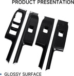 Car Carbon Fiber ABS Window Lift Switch Panel Sticker Cover Interior Trim Decal for 2019-2025 Chevy Silverado | for GMC Sierra 2019-2021 1500 2500 3500 HD Accessories (Crew Cab)