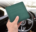 Car Registration and Insurance Holder, Vehicle Glove Box Car Organizer Men Women Wallet Accessories Case for Cards, Essential Document, Driver License, Dark Green