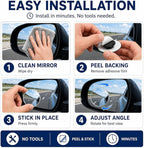 Frameless Car Blind Spot Mirror 2 Pack - Premium Convex HD Glass Round Side Blind Spot Mirrors with Wide Angle View, Eliminate Blind Zones & Parking Assistance for Safe Driving