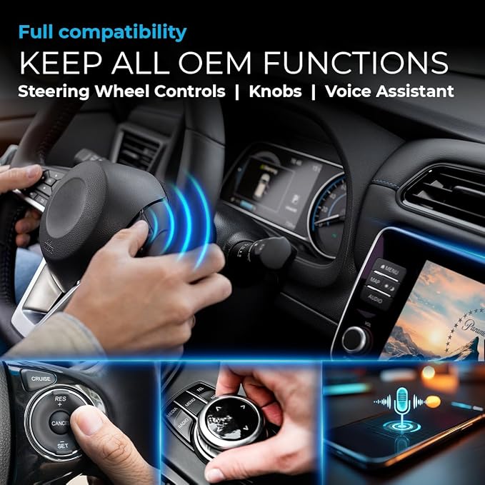 AI Box Lite Flex – Wireless CarPlay & Android Auto Adapter with Selectable Streaming Apps (Netflix, Hulu, Disney+, Prime Video & More) – Plug & Play, Touchscreen Required