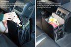 2 Gallons Open-Top Car Trash Can, Hanging Leakproof Car Trash Bag with Water-proof PEVA Liner, Stand Trash Bag for Cars Foldable Automotive Garbage Can for Cars SUV Truck RV Black
