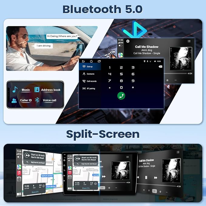 8 Core 4+64G Radio for Toyota Sienna 2004-2010 Stereo (FIT JBL. and Big Screen) Wireless Carplay Android Auto, 9” Touch Screen for Sienna Bluetooth/GPS/MirrorLink/FM/SWC/Backup Camera