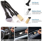 5PCS Car Detailing Brush Set with Car Cleaning Gel Car Cleaning Brushes,Car Dust Brush,Car Interior Detailing Brush for Vehicle Cleaning,Car Accessories for Truck, SUV, Interior