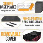 Trunk Organizer with Cooler For SUV Car Organizer and Storage, Collapsible Multi-Compartment, Perfect Christmas Gifts For Men, Women, 1680D Oxford, Non Slip Bottom, Straps, Soft Cover 110L
