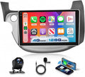 4G+128G Android 15 Car Stereo for Honda Fit 2008-2013, Wireless CarPlay Android Auto, 10.1’’ Incell HD Touch Screen Car Stereo with GPS, WiFi, Bluetooth 5.0, FM, 32 EQ, SWC, Backup Camera