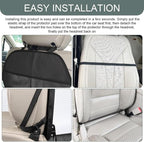 Kick Mat Back Seat Protector, Back Seat Cover for Kids, Waterproof Car Backseat Protective Kick Mat with 2 Mesh Pockets, Multifunctional Car Storage Organizer for Most Vehicles (1PCS)