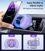 for MagSafe Car Mount [Upgraded Strongest Magnet Power] Magnetic Phone Holder for Car Vent 360 Adjustable Magnetic Phone Mount for iPhone 17 Pro Max 16 15 14 13 12 Plus Mini, Purple